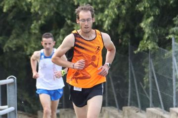 Il vincitore Paolo Boggio, tallonato da Dennis Brunod, terzo